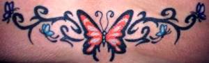 butterfly tattoo girl stomach