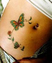butterfly tattoo sexy waist girl
