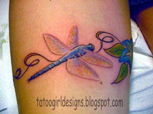 dragonfly tattoo yelow