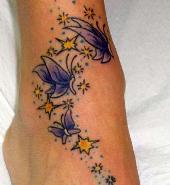 foot butterfly tattoo picture designs