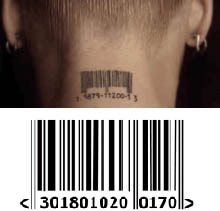 barcode tattoo designs back man